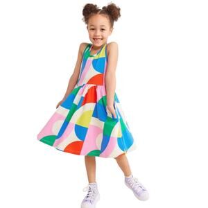 Hanna Andersson Print Racerback Skater Dress, Modern Geo, Girls Size 6/7